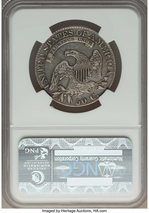 image for: 1825 50C O-114, R.1, XF40 NGC. NGC Census: (3/27). PCGS Population: (2/13). CDN: $130 Whsle. Bid for problem-free NGC/PCGS ...