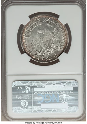 image for: 1809 50C Normal Edge, O-103, R.1, XF40 NGC. NGC Census: (2/23). PCGS Population: (3/18). CDN: $130 Whsle. Bid for problem-f...