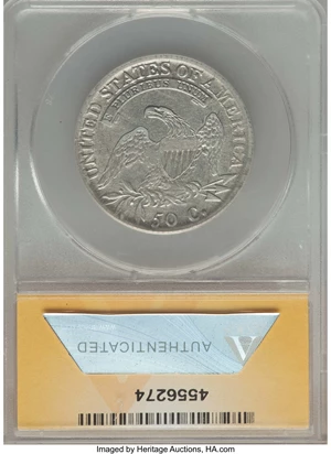 image for: 1813 50C O-110, R.1, -- Cleaned -- ANACS. VF35 Details. NGC Census: (3/17). PCGS Population: (3/12). Mintage 1,241,903. ...