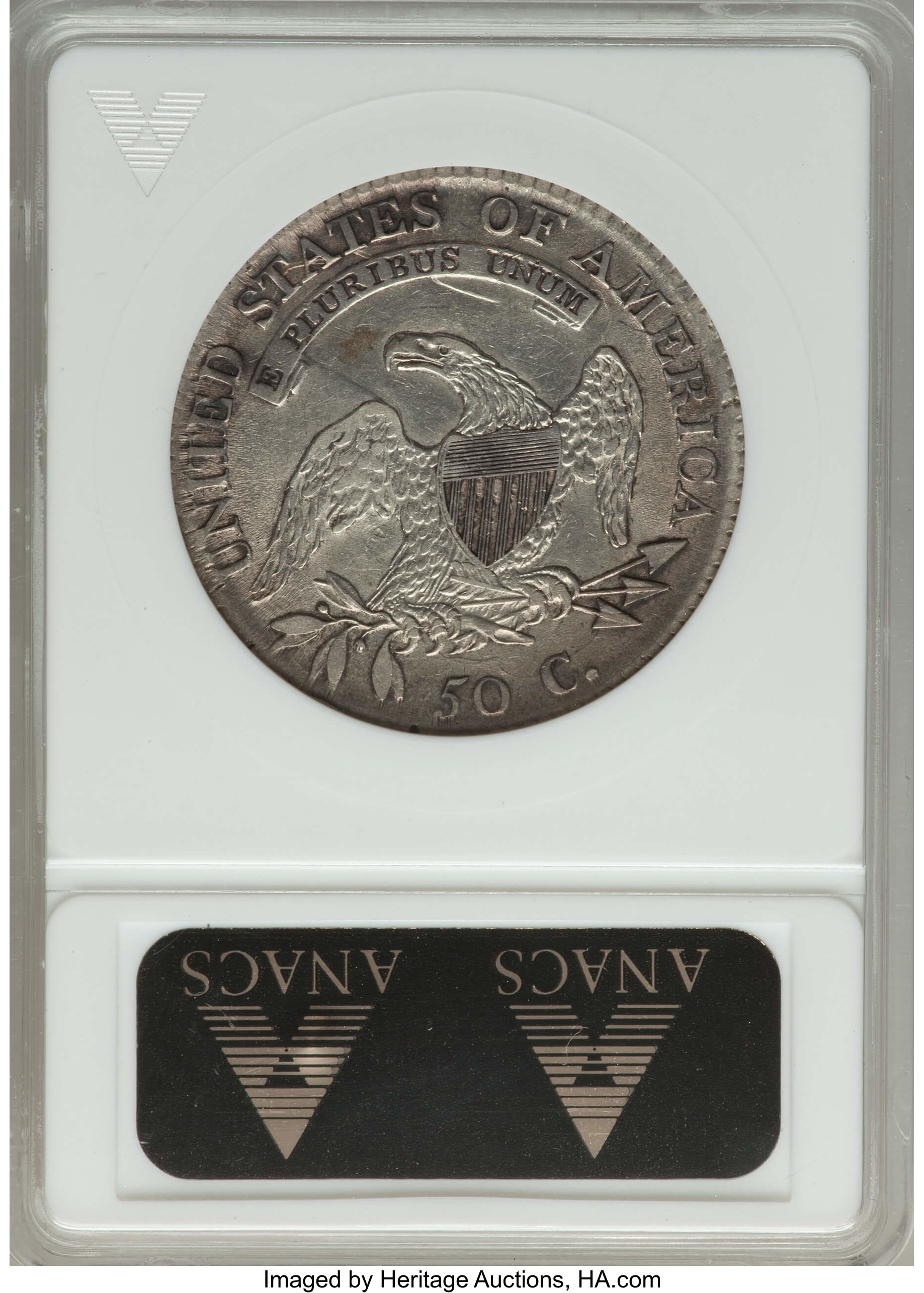 image for: 1814 50C O-105, R.2, XF45 ANACS. NGC Census: (6/8). PCGS Population: (0/6).  Mintage 1,000,000. ...