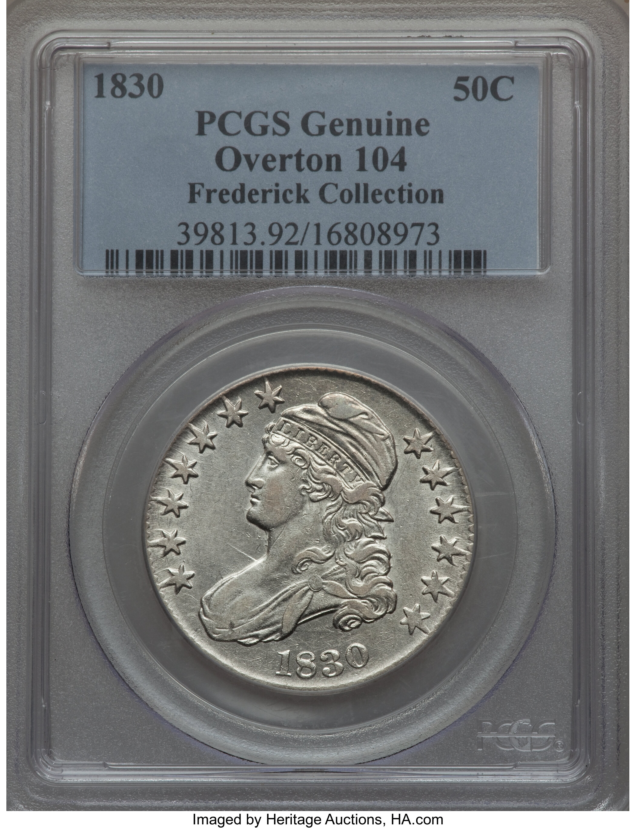 image for: 1830 50C Small 0, O-104, R.3, -- Cleaning -- PCGS. Ex: Frederick Collection.  Mintage 4,764,800. ...