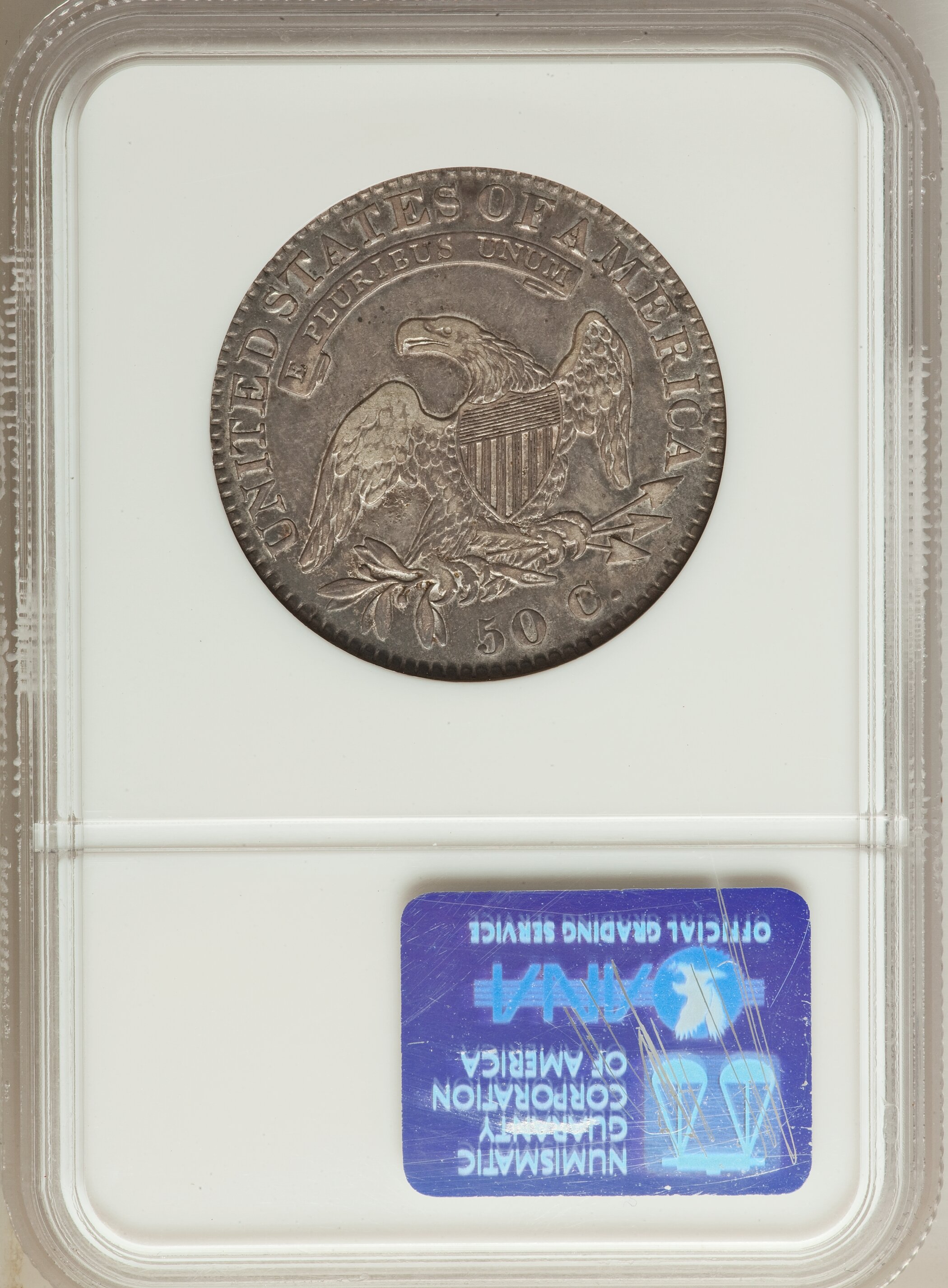 image for: 1822 50C O-111, R.2, XF40 NGC. NGC Census: (3/18). PCGS Population: (0/16). XF40. Mintage 1,559,573. ...