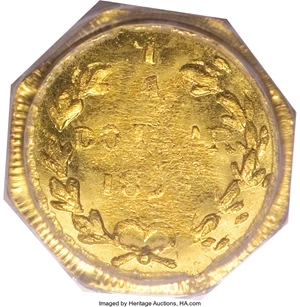 image for: 1859 25C Liberty Octagonal 25 Cents, BG-705, High R.6, MS64 PCGS....