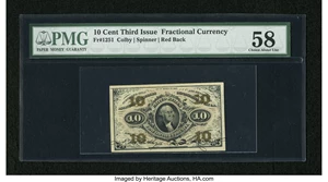 image for: Fr. 1251 10c Third Issue PMG Choice About Unc 58....