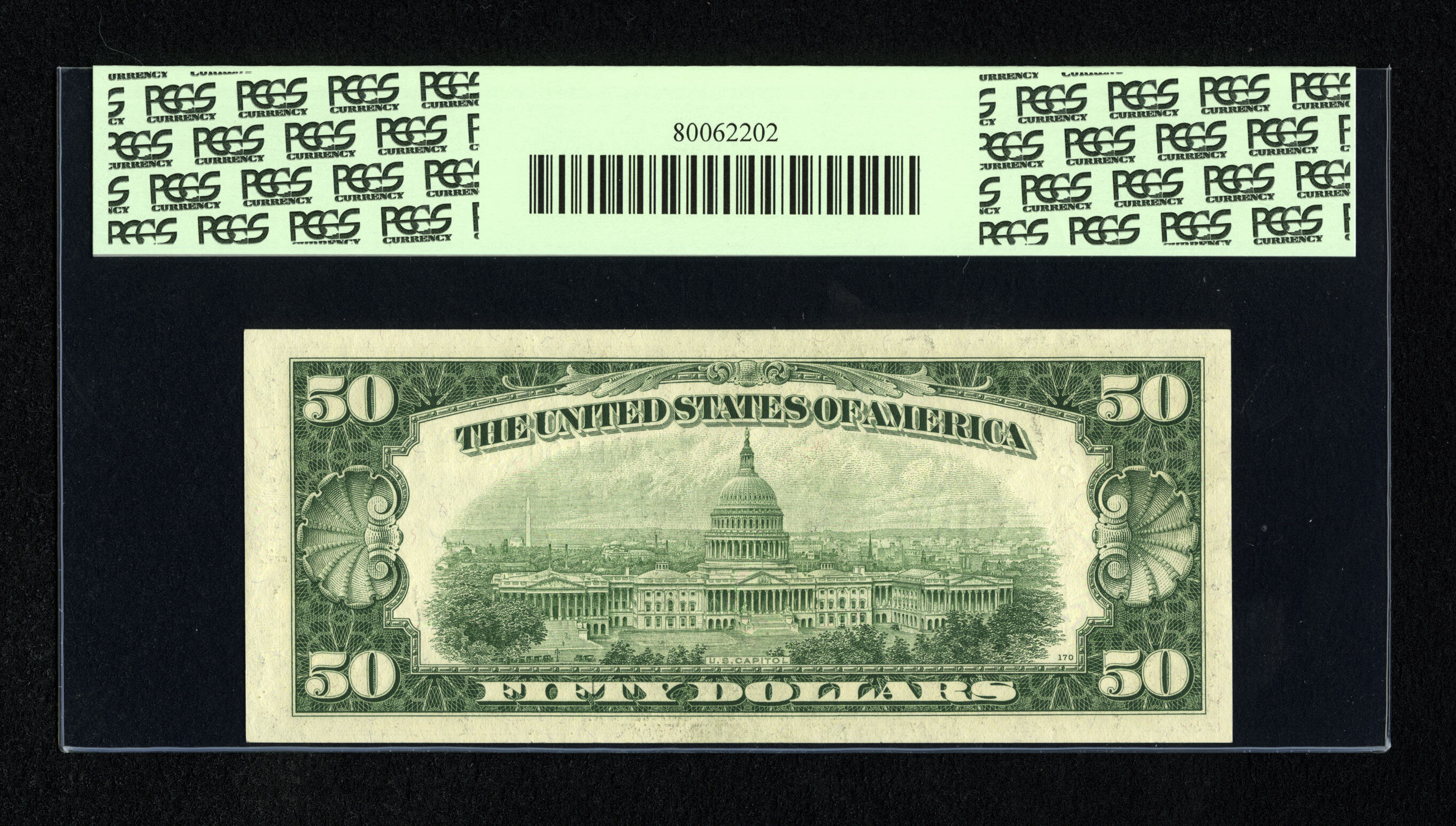 image for: Fr. 2112-B $50 1950E Federal Reserve Note. PCGS Choice New 63PPQ....