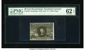 image for: Fr. 1322 50c Second Issue PMG Uncirculated 62 EPQ....