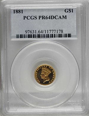 image for: 1881 G$1 PR64 Deep Cameo PCGS....