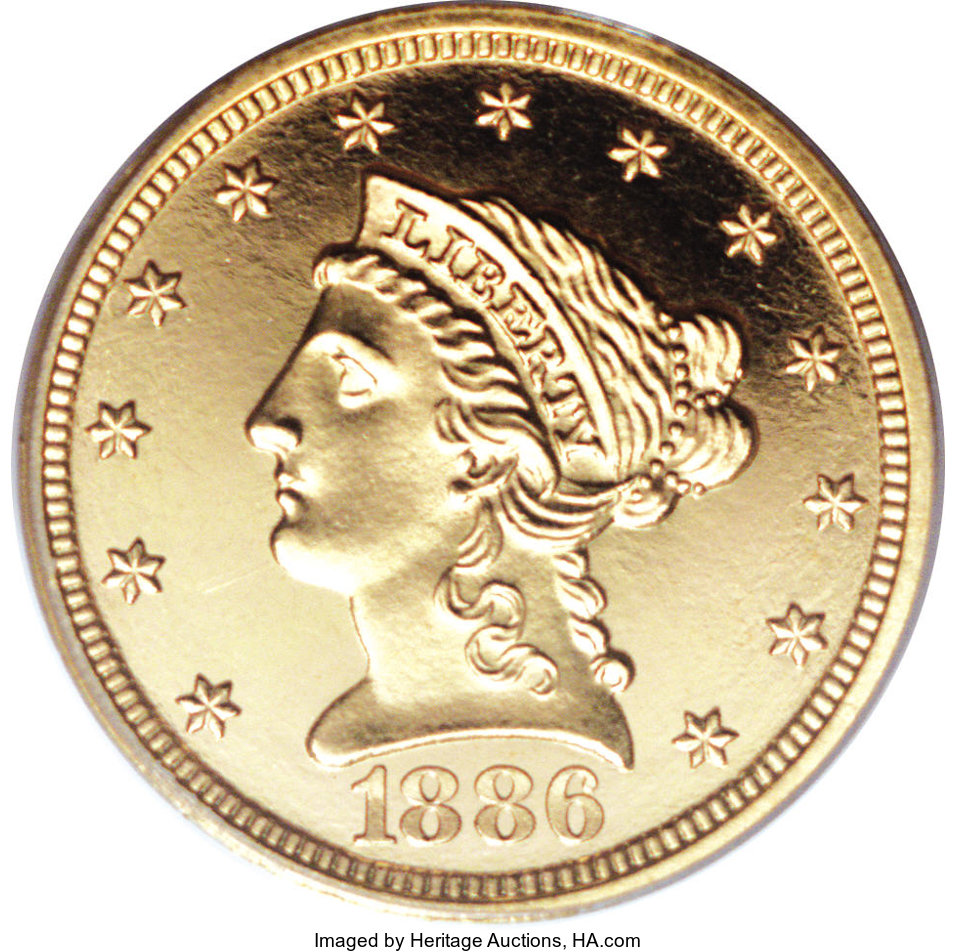 image for: 1886 $2 1/2 PR65 Deep Cameo PCGS....