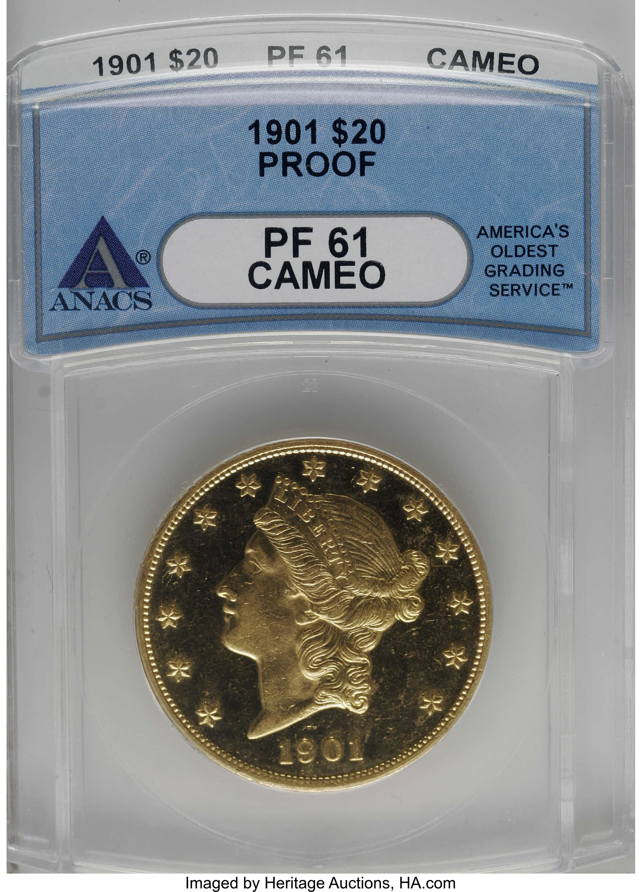 image for: 1901 $20 PR61 Cameo ANACS....