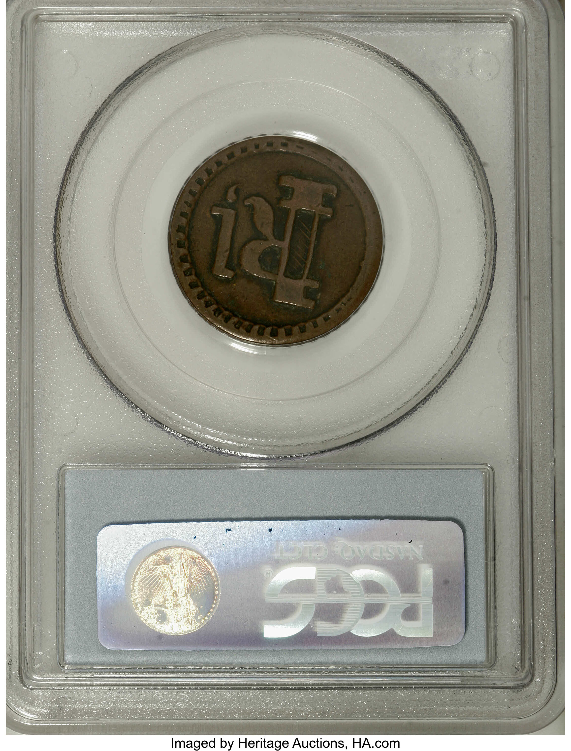 image for: 1880 Wailuku 1 Real Token AU50 PCGS....