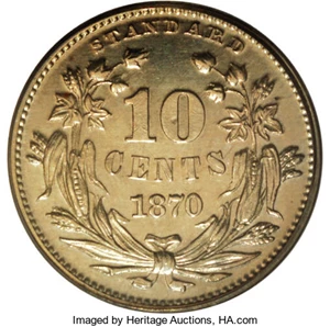 image for: 1870 10C Standard Silver Ten Cents, Judd-850, Pollock-957, High R.6, PR62 PCGS....