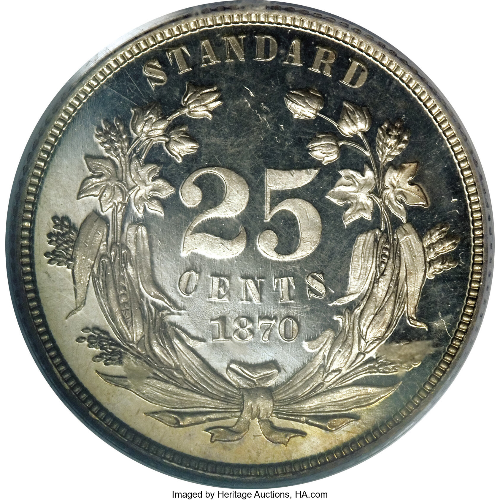 image for: 1870 25C Standard Silver Quarter, Judd-900, Pollock-1015, R.5, PR64 Cameo PCGS....