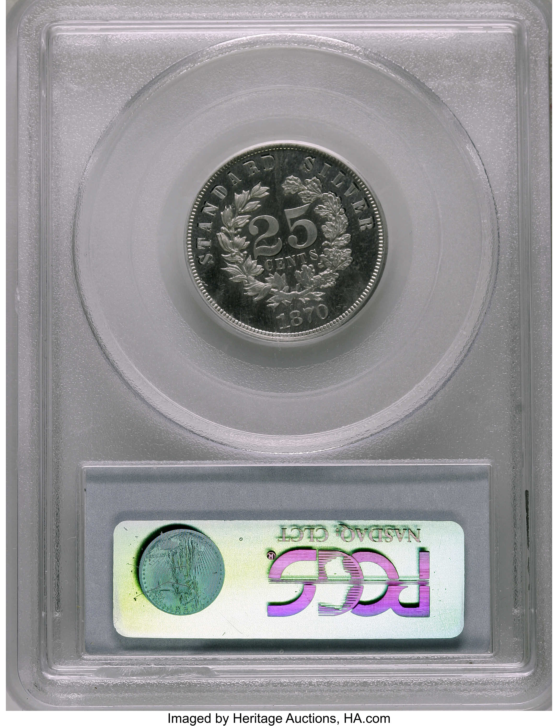 image for: 1870 25C Standard Silver Quarter Dollar, Judd-923, Pollock-1028, High R.7, PR65 Cameo PCGS....