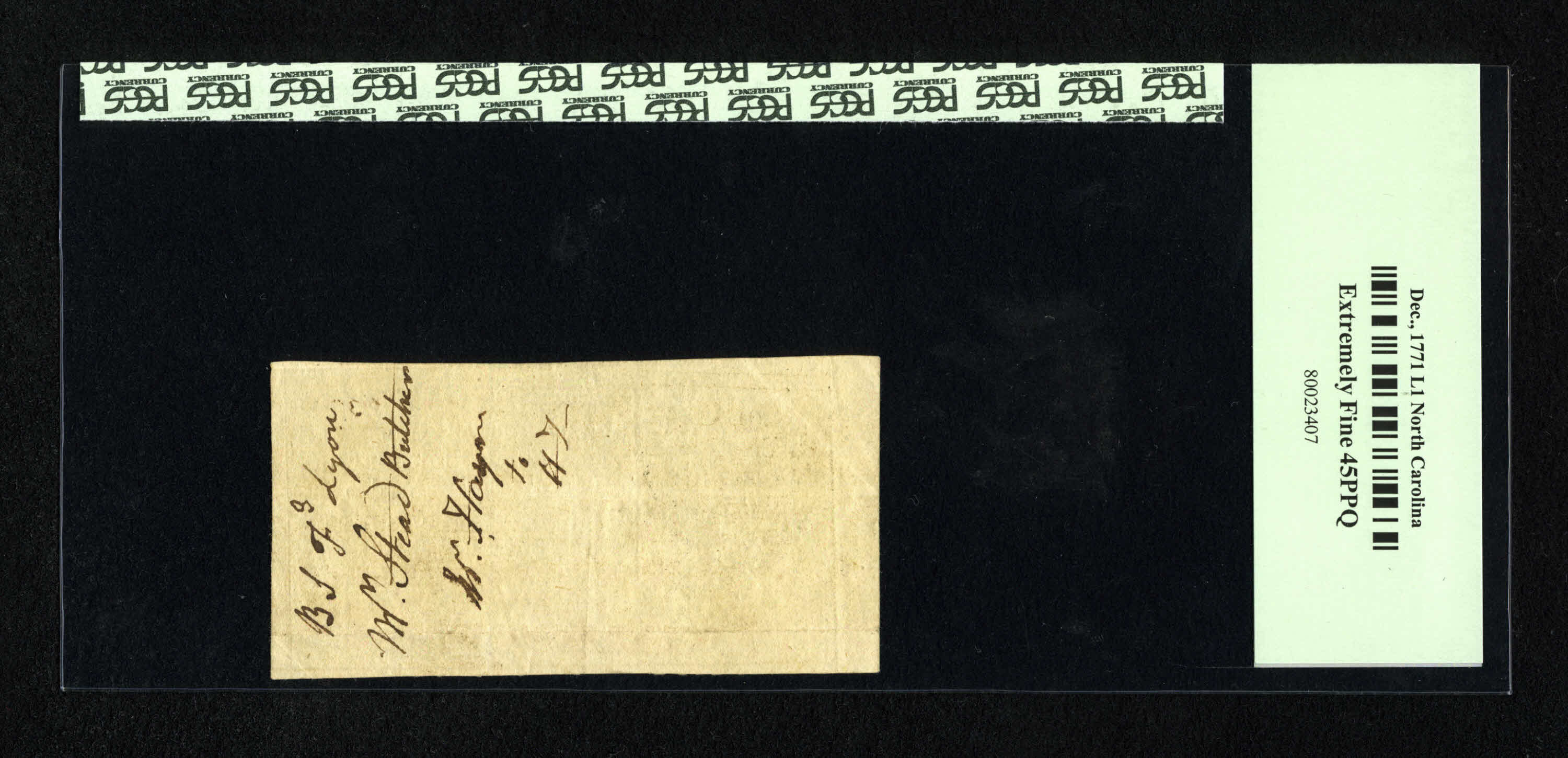 image for: North Carolina December, 1771 £1 PCGS Extremely Fine 45PPQ....