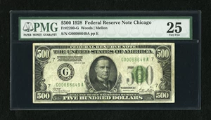 image for: Fr. 2200-G $500 1928 Federal Reserve Note. PMG Very Fine 25....