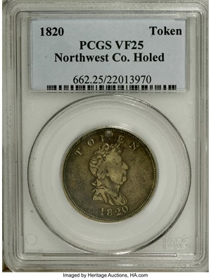 image for: 1820 TOKEN North West VF25 PCGS....