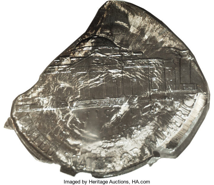 image for: 1999-P 5C Jefferson Nickel--Triple Struck on a Feeder Finger--MS63 PCGS....