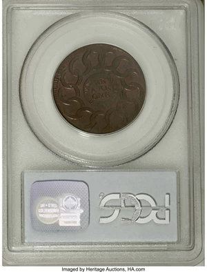 image for: 1787 1C Fugio Cent, STATES UNITED, Cinquefoils MS65 Red and Brown PCGS....