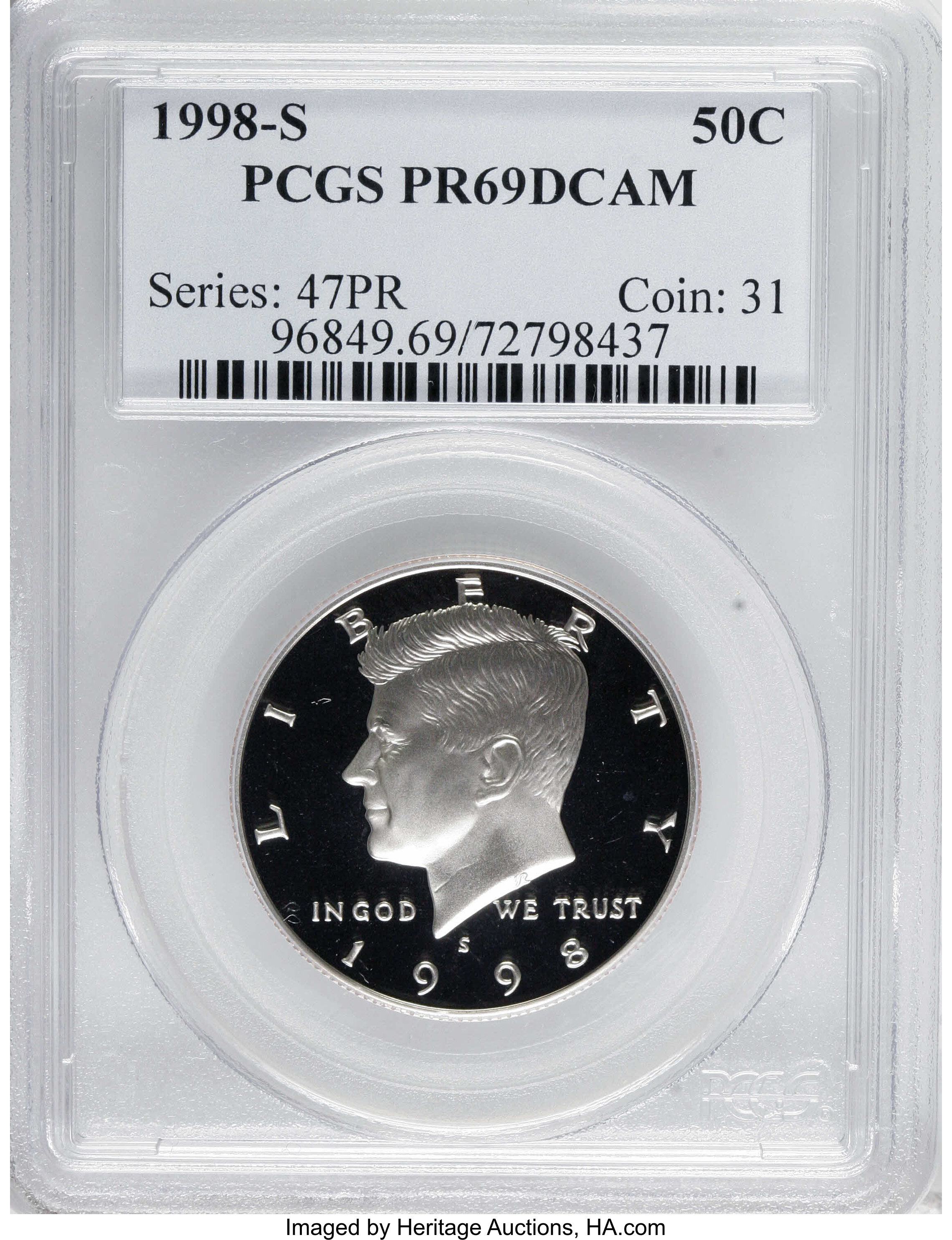 image for: 1998-S 50C Clad PR69 Deep Cameo PCGS. PCGS Population (1739/69). NGC Census: (143/82).  Numismedia Wsl. Price for NGC/PCGS ...