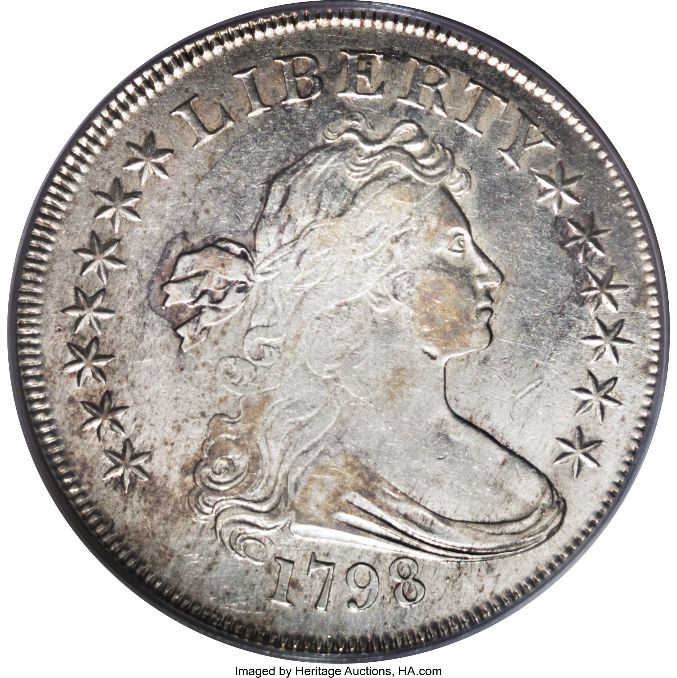 image for: 1798 $1 Large Eagle, Five Stripes, 10 Arrows XF40 PCGS....