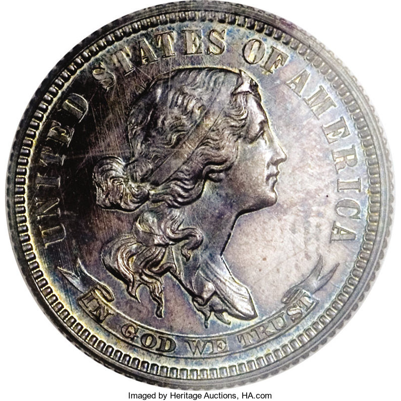 image for: 1869 10C Standard Silver Ten Cents, Judd-708, Pollock-787, R.5, PR64 PCGS....