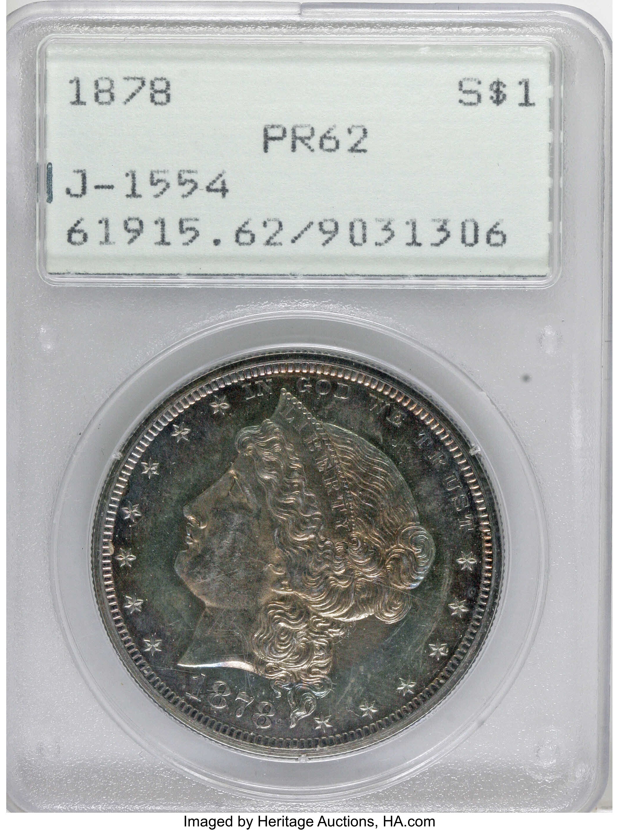 image for: 1878 $1 Dollar, Judd-1554, Pollock-1733, 1737, 1741, R.5, PR62 PCGS....