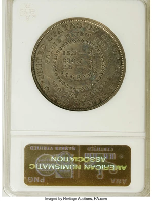 image for: 1879 $1 Goloid Metric Dollar, Judd-1626, Pollock-1822, R.4, PR62 ANACS....