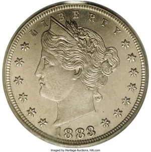 image for: 1883 5C Liberty Head Five Cents, Judd-1714, Pollock-1919, Low R.6, PR64 PCGS....