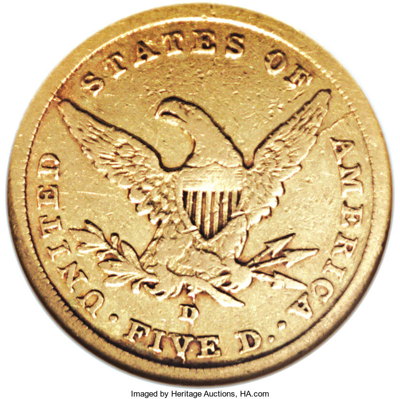 image for: 1840-D $5 Small D XF40 NGC....