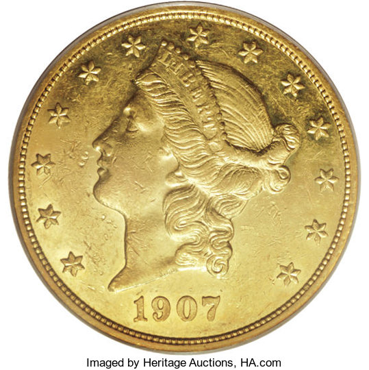 image for: 1907 $20 PR53 PCGS....