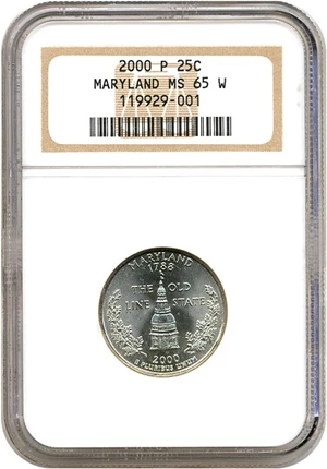 image for: 2000-P 25c Maryland NGC MS65