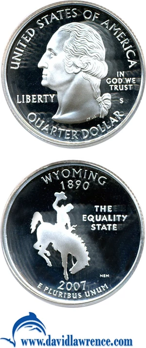 image for: 2007-S 25c Wyoming-Silver PCGS Proof 70 DCameo