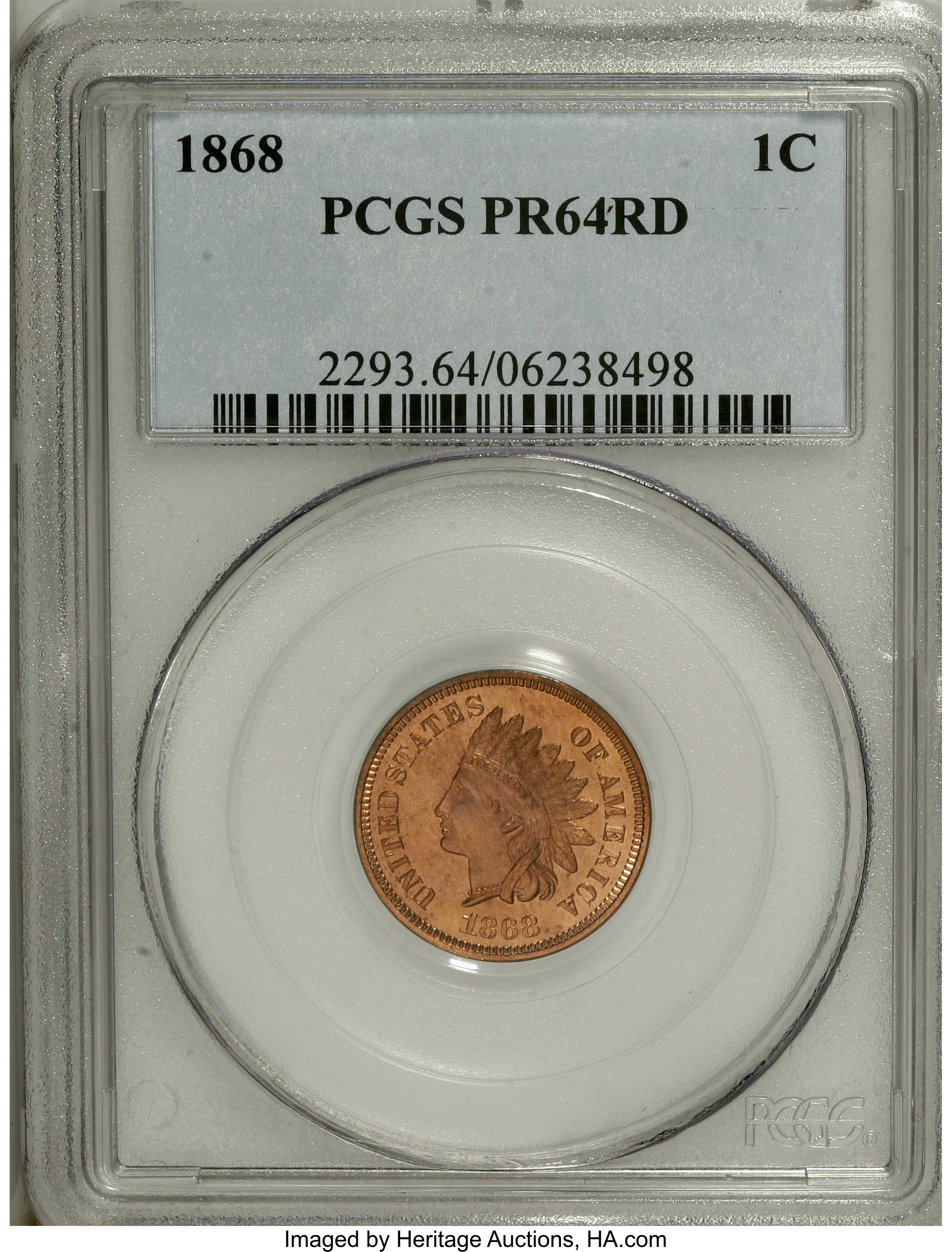 image for: 1868 1C PR64 Red PCGS....