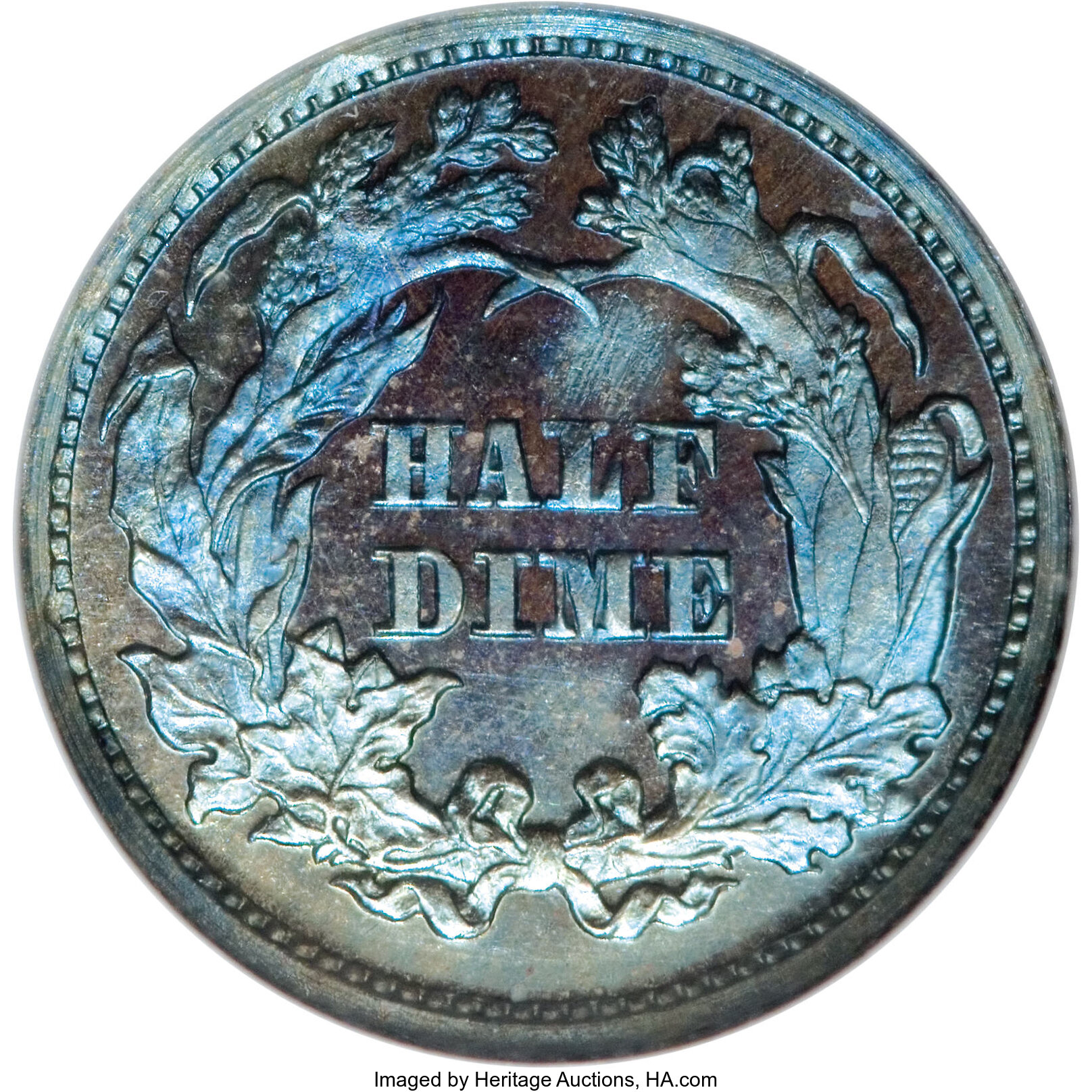 image for: 1871 H10C Half Dime, Judd-1069, Pollock-1205, Low R.7, PR66 Brown NGC....