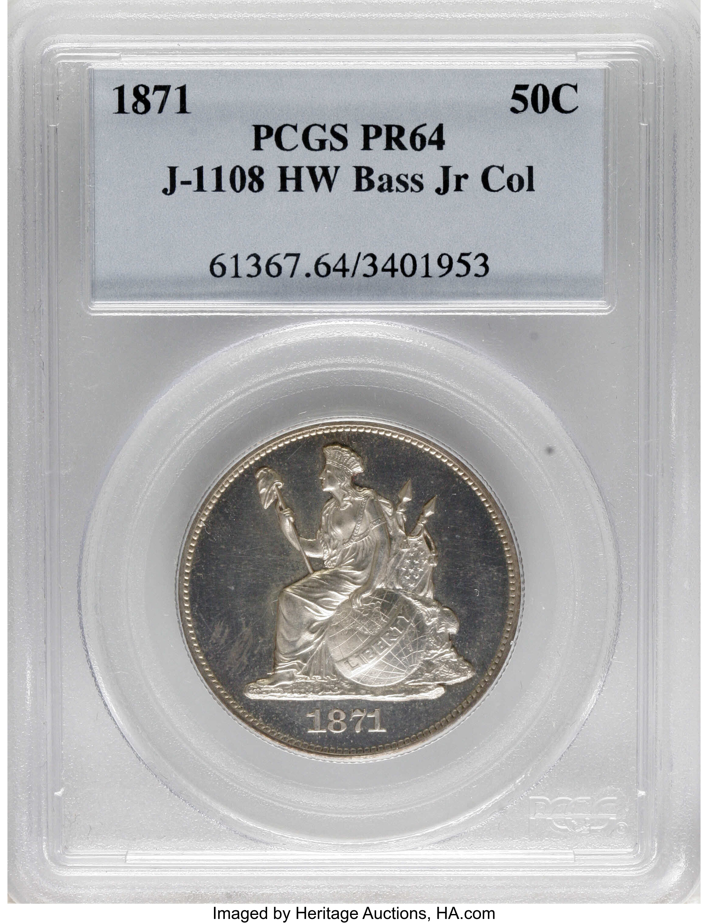image for: 1871 50C Half Dollar, Judd-1108, Pollock-1244, High R.7, PR64 PCGS....