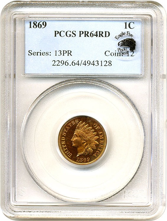 image for: 1869 1c  PCGS Proof 64 RD