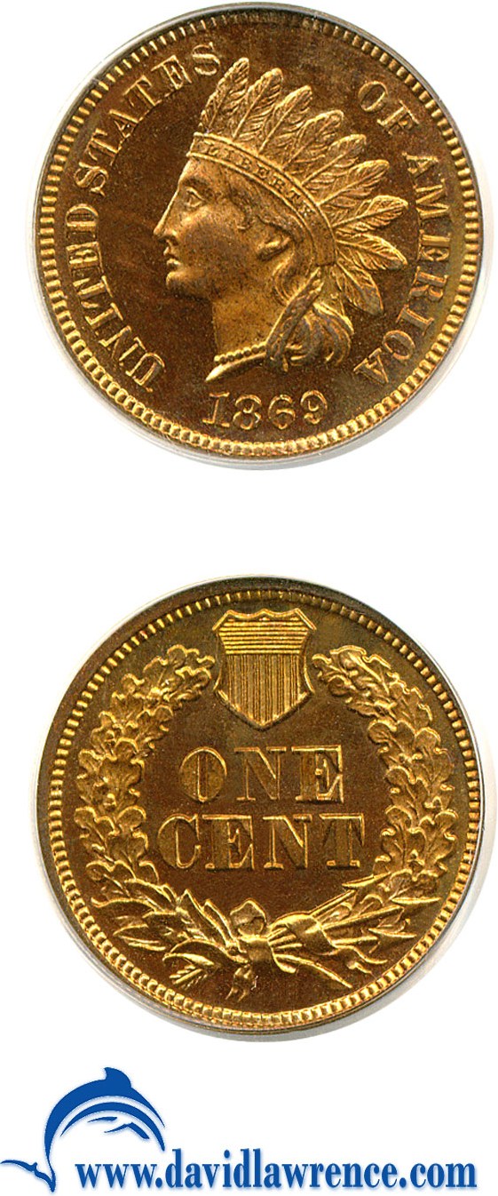 image for: 1869 1c  PCGS Proof 64 RD