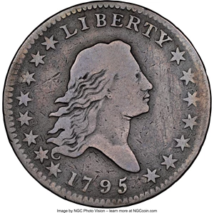 image for: 1795 50C 2 Leaves, O-102, T-26, R.3, VG10 NGC. NGC Census: (3/17). PCGS Population: (2/13). VG10. From The Allan H. G...