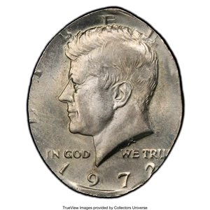 image for: 1972 50C Kennedy Half -- Struck on an Elliptical Planchet -- MS65 PCGS. Ex: Fred Weinberg Collection.From The Fred We...