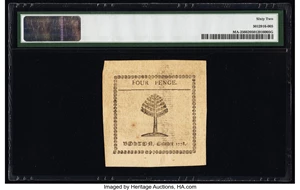 image for: Massachusetts October 16, 1778 4d PMG Uncirculated 62....