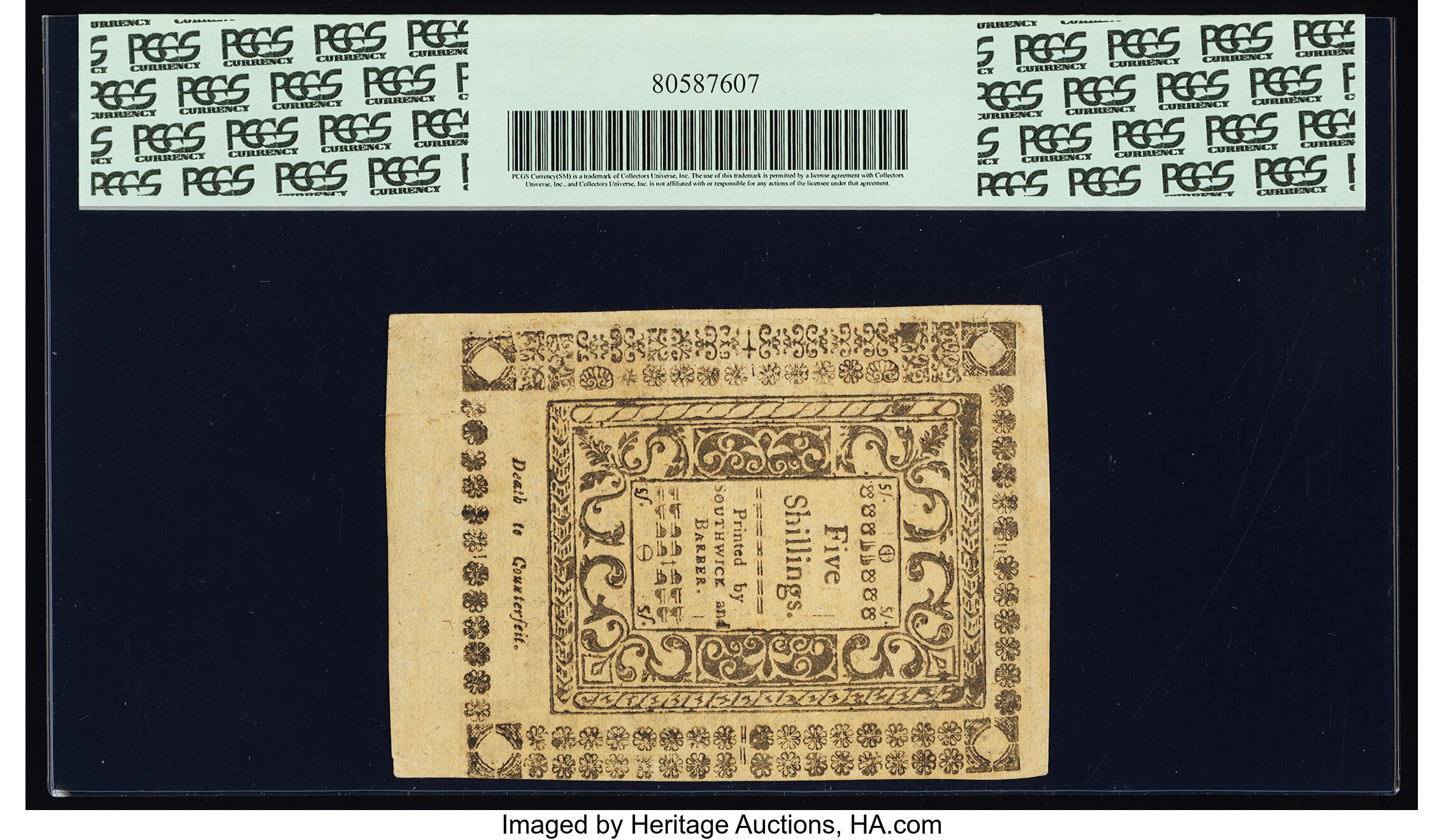 image for: Rhode Island May 1786 5s PCGS Choice About New 55....