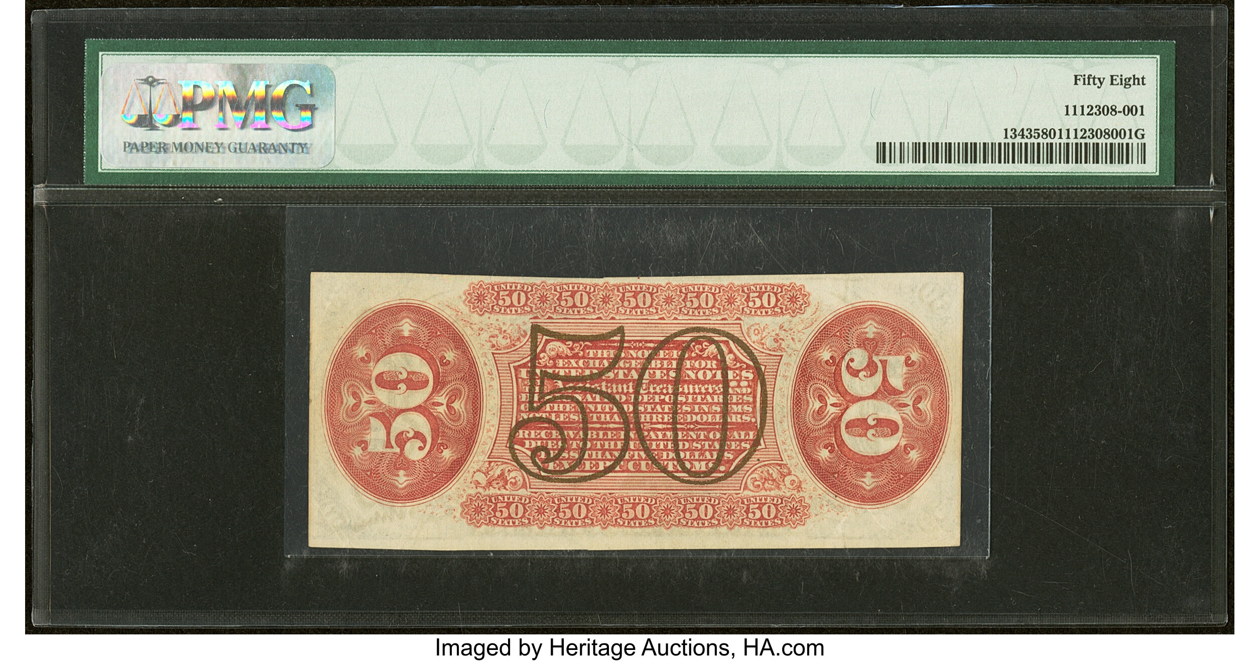 image for: Fr. 1343 50¢ Third Issue Justice PMG Choice About Unc 58....