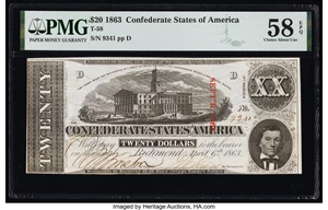 image for: T58 $20 1863 PF-29 Cr. 428 PMG Choice About Unc 58 EPQ....