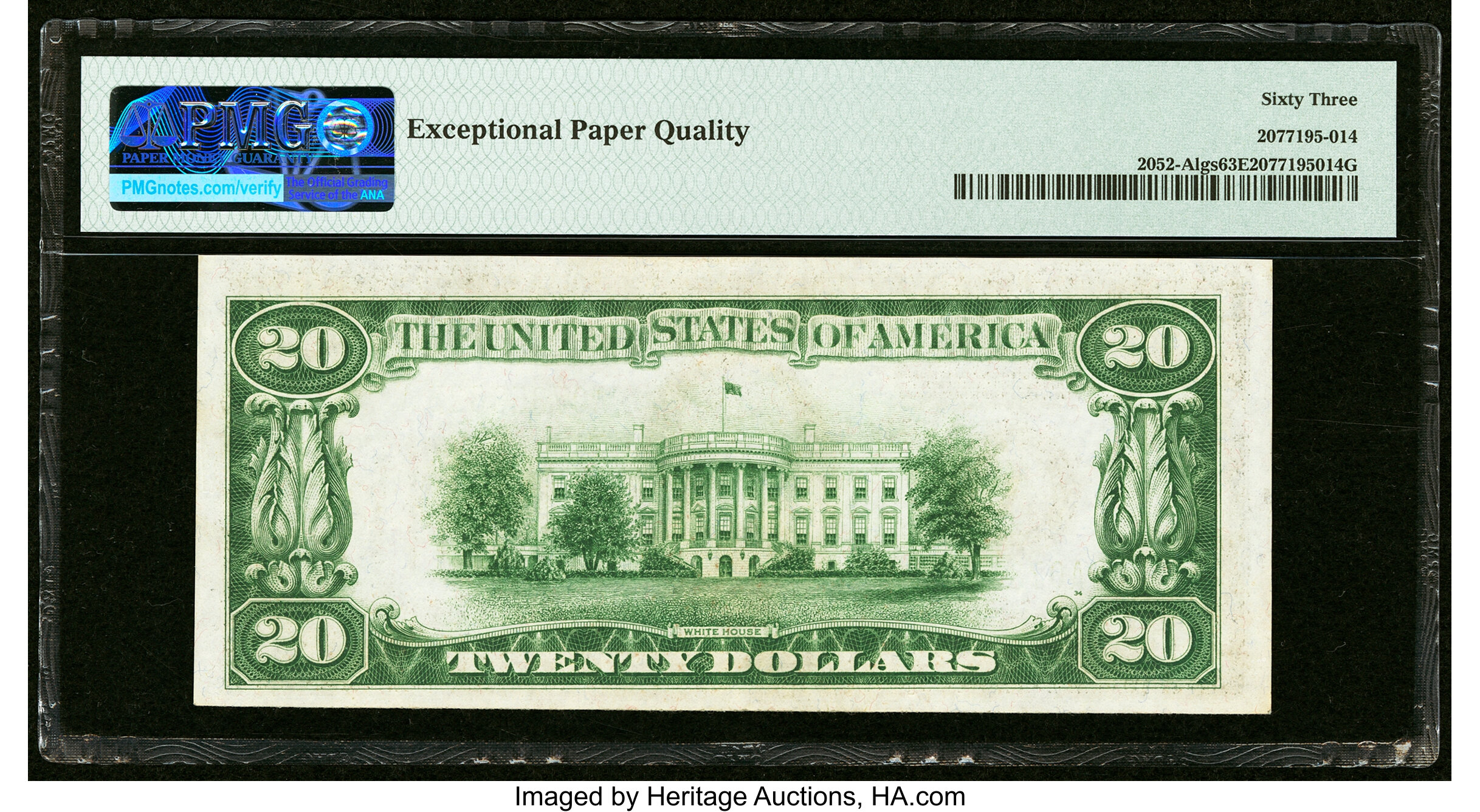 image for: Fr. 2052-A $20 1928B Federal Reserve Note. PMG Choice Uncirculated 63 EPQ....
