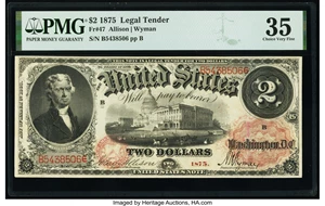image for: Fr. 47 $2 1875 Legal Tender PMG Choice Very Fine 35....