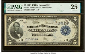 image for: Fr. 804 $5 1918 Federal Reserve Bank Note PMG Very Fine 25....