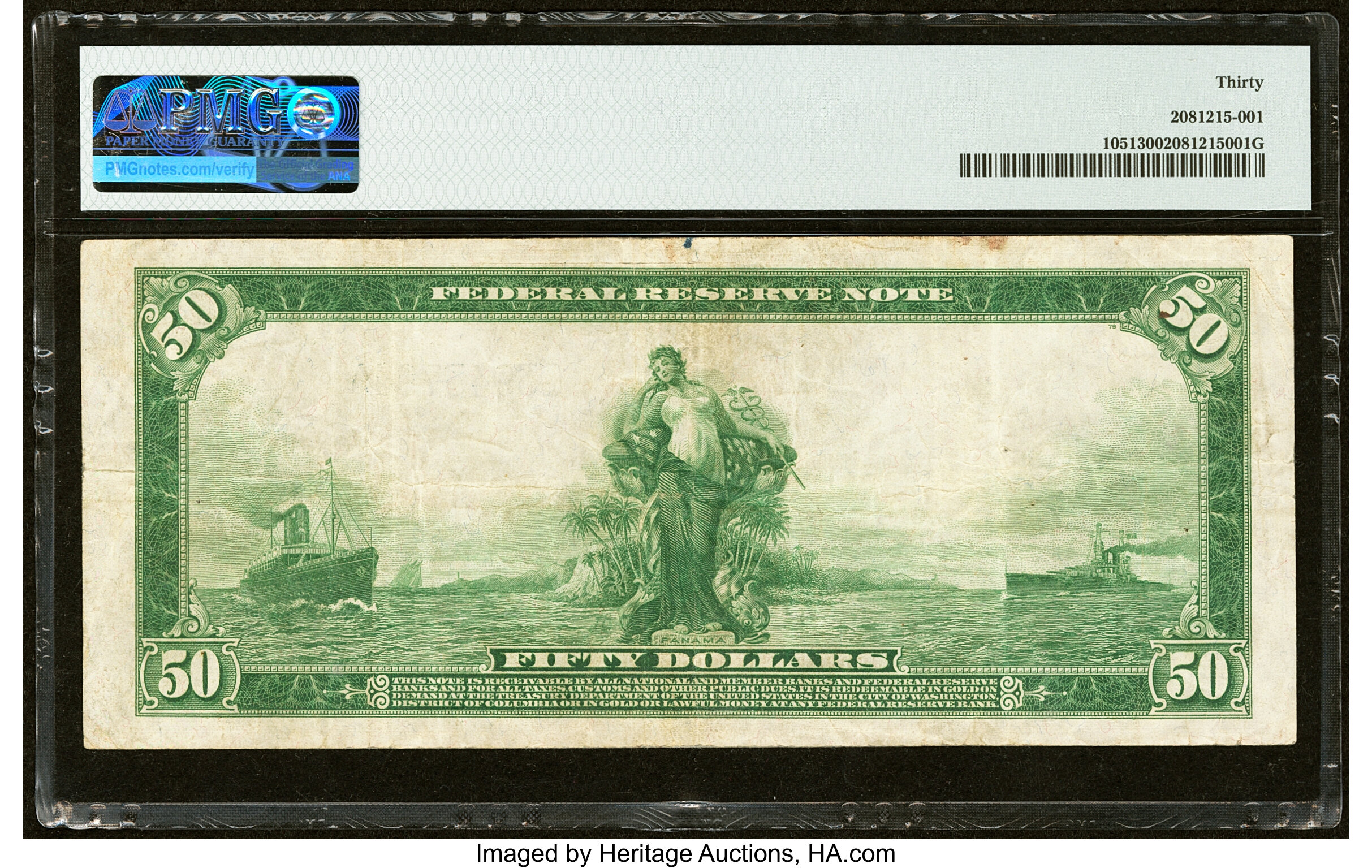 image for: Fr. 1051 $50 1914 Federal Reserve Note PMG Very Fine 30....