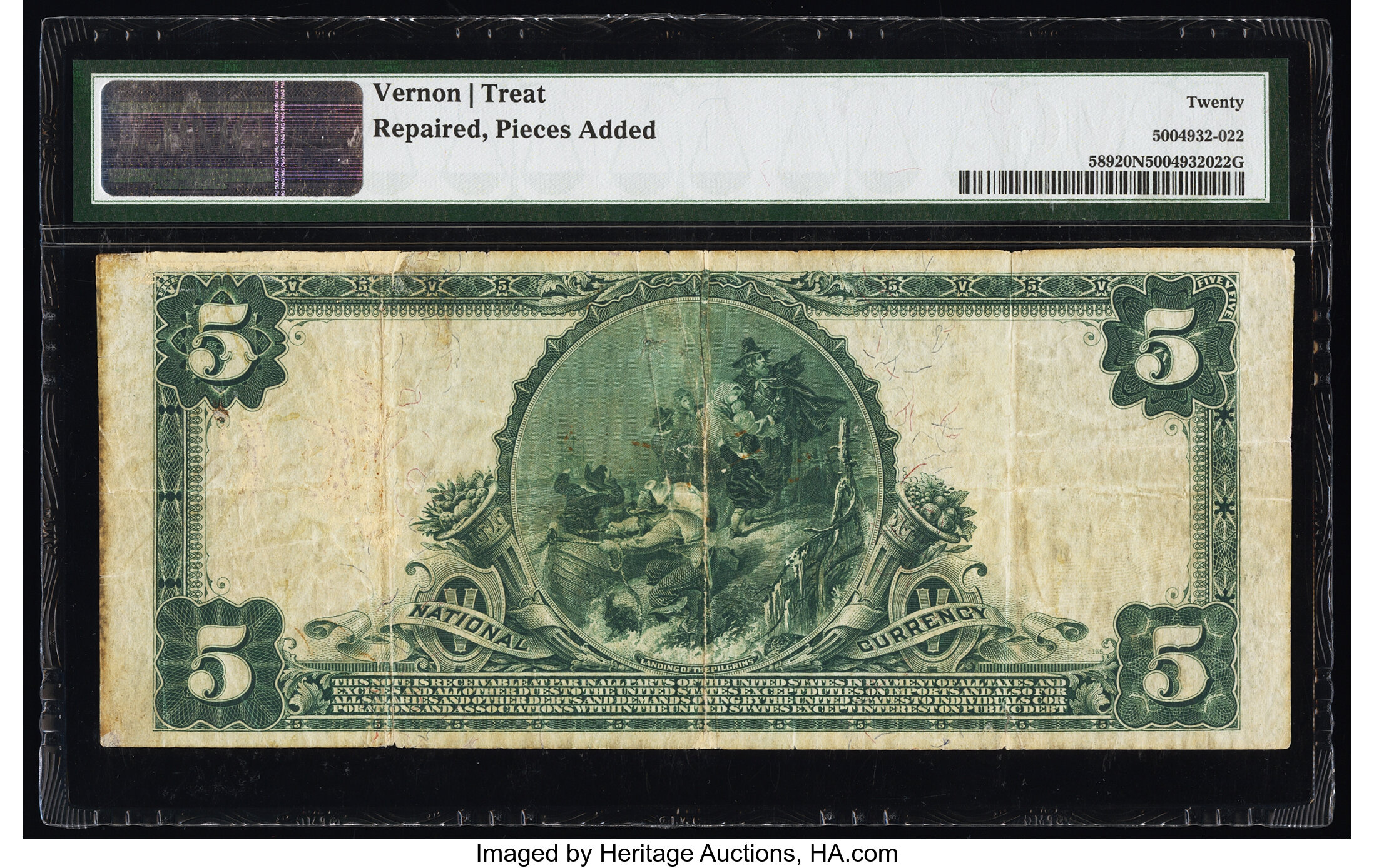 image for: New York, NY - $5 1902 Red Seal Fr. 589 The Sherman National Bank Ch. # (E)8922 PMG Very Fine 20 Net....