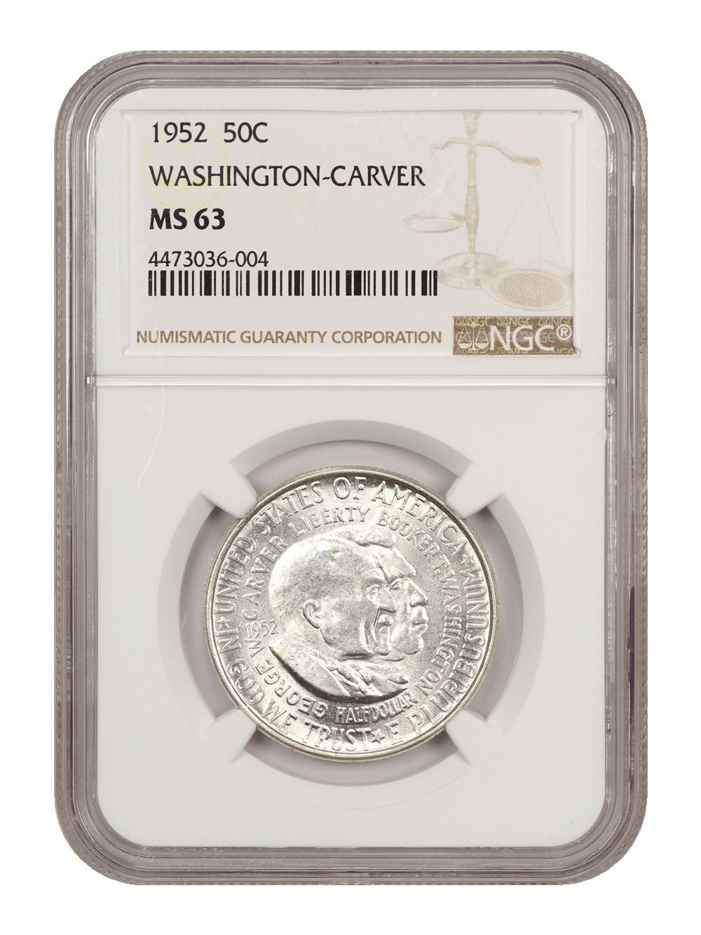 1952 50c Washington-Carver VF30 CAC thumbnail 19