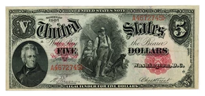 image for: FR. 83 1907 $5 Legal Tender PMG Choice VF35